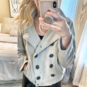 Hooded Grey Peacoat ✨